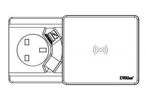 Conceal Socket with Qi & USB Charging | Evoline Square 80